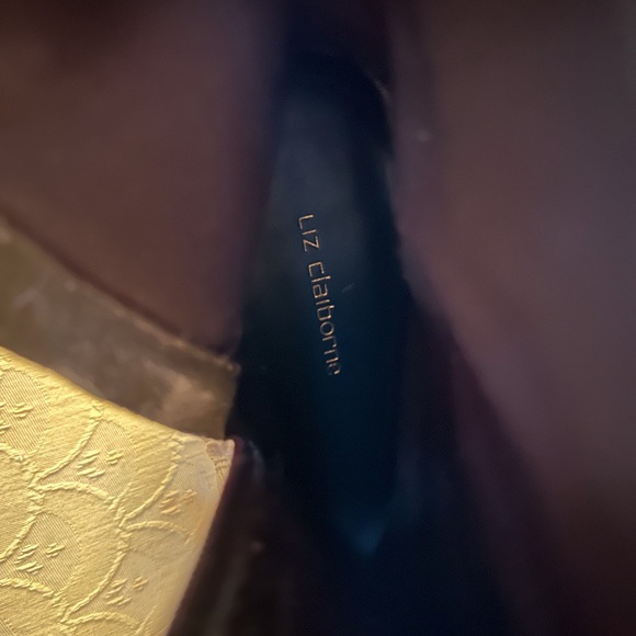 Liz Claiborne Black Leather Kelso Heeled Ankle Boots - Picture 7 of 14